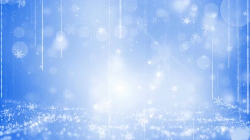Winter Snowflakes and Bokeh Lights Festive Background