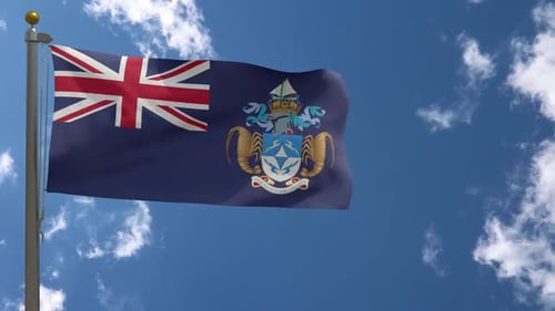 South Georgia and South Sandwich Islands Flag Waving Realistic Animation