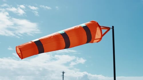 Windsock with Blue Sky on Background