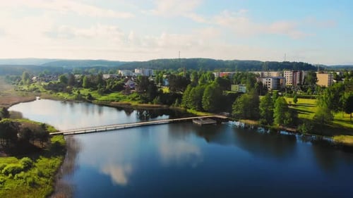 Luftaufnahme Ignalina City In Litauen