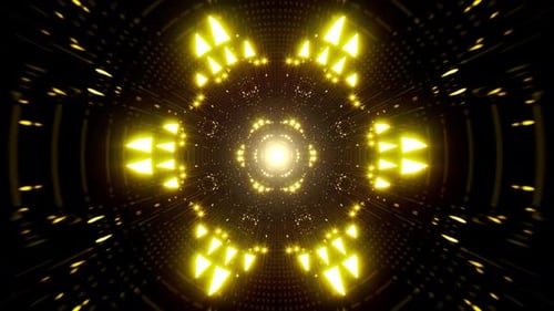Abstract Golden Light Tunnel Loop Background
