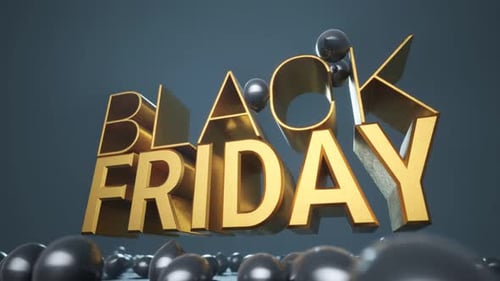 Animated 3D Golden Black Friday Text Title Reveal