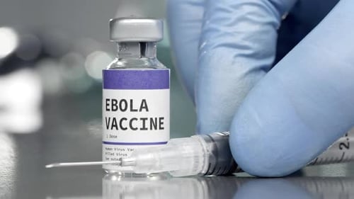 Ebola Vaccine Vial and Syringe in Lab