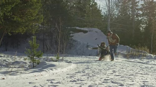 Family Enjoying Winter Activity