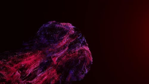 Animation d'explosion de particules liquides rouges