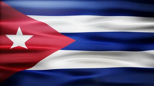 Realistic Waving Flag of Cuba Motion Background