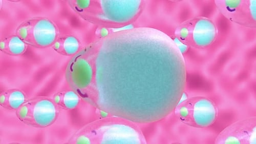 Animated Microscopic Pink Cells Fluid Biology Background