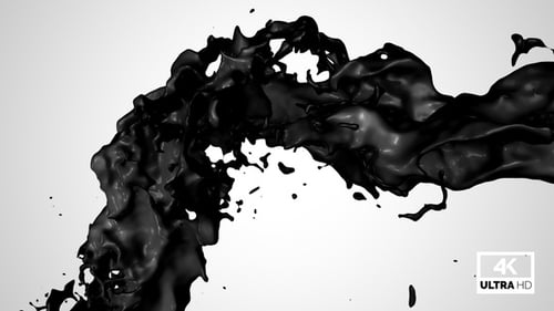 Black Liquid Splashing Dynamic Flow Transition Element