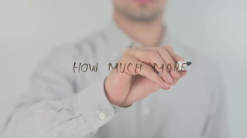 Writing 'How Much More?' on Clear Surface