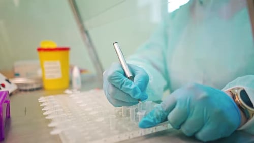 Close Up of Scientist Working in Laboratory