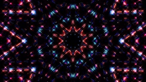 Glimmering Abstract Star Kaleidoscope Loop Background