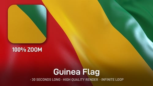 Guinea Flag Waving Seamless Loop Animation