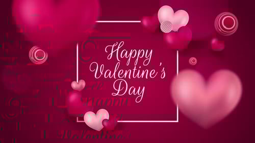 3D Hearts and Happy Valentine's Day Message Reveal