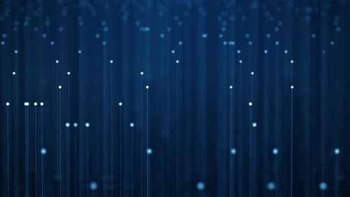 Futuristic Data Flow Lines with Glowing Dots Technology Background