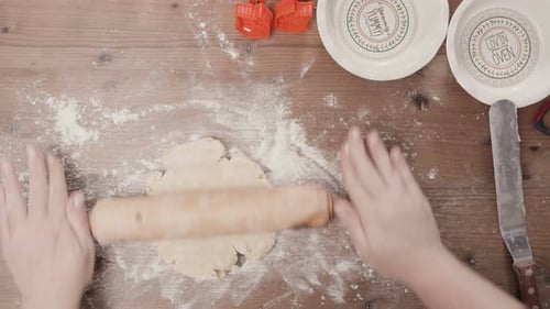 Step by step. Rolling out dough for pie crust.