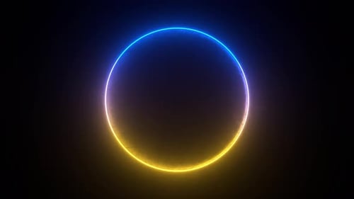 Multicolored neon circle