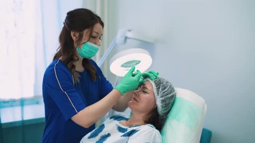 Injection in Forehead in Clinic