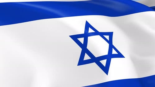 Realistic Israel Flag Waving Loop Animation