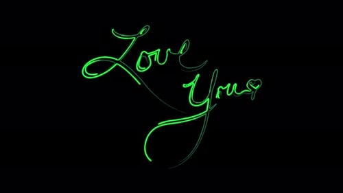 Love you seamless neon text animation. Love you for Valentine's Day, Mother's Day