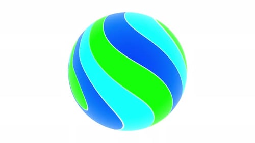 Abstract Striped Sphere Seamlessly Rotating