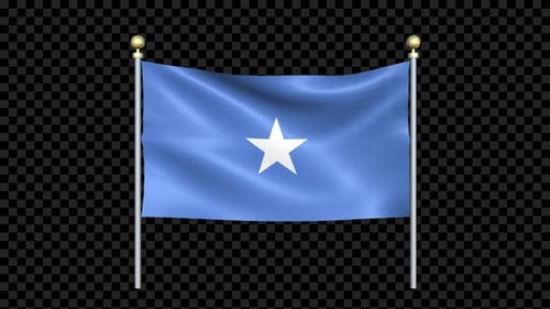 Somalia Flag Waving In Double Pole Looped