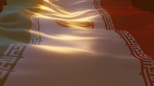 Realistic Waving Flag of Iran Loop Animation