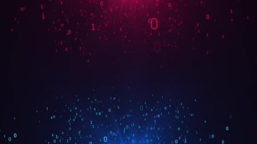 Binary Circuit Board Future Technology Blue Red Cyber Security Concept Background Abstract Hi Speed