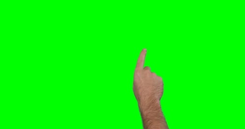 Hand Pointing and Tapping on Green Screen