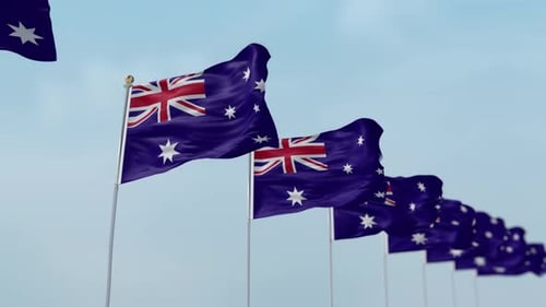 Australia Row Of Flags