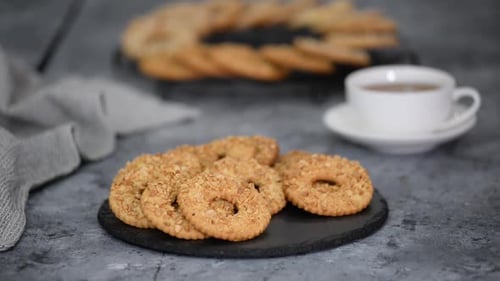 Close Up of Hand Picking Up Cookie