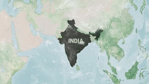 Globe Map of India with a label