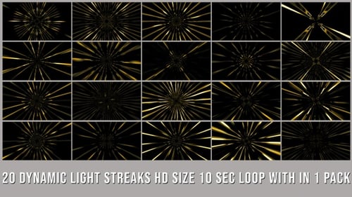 Pack d'éléments de bandes lumineuses dorées V01