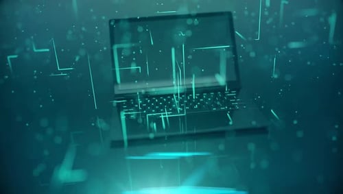 Futuristic Digital Connectivity Lines Around Laptop