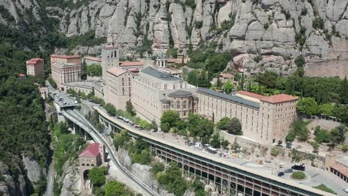 Drone Flight Over Benedictine Abbey on Montserrat