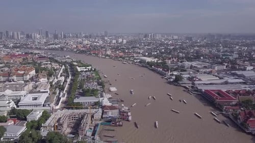 Temples Aerial View in Bangkok in Thailand
