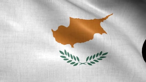 Waving Cyprus Flag Animation with Fabric Texture