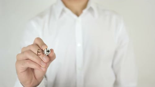 Writing Event Management with Marker on Glass