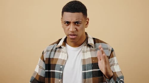 Serious Man Strikes Martial Arts Pose