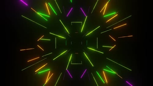 Nahtlose Muster in einer
Kaleidoskopsequenz. Mehrfarbiger Animationsgrafik-Hintergrund