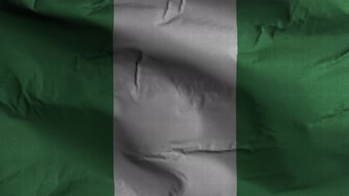 Waving Nigeria Flag Loop with Realistic Fabric Texture
