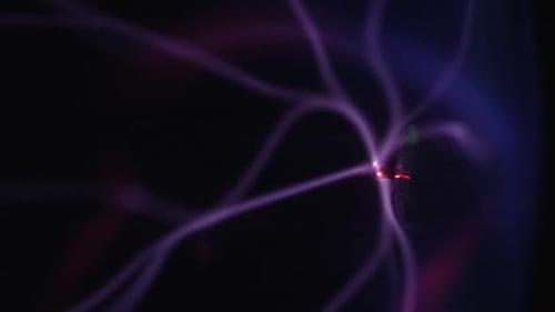 Lasers of plasma ball moving in slow motion