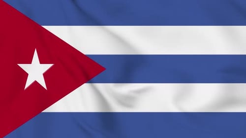 Realistic Cuban Flag Waving Seamless Loop Video