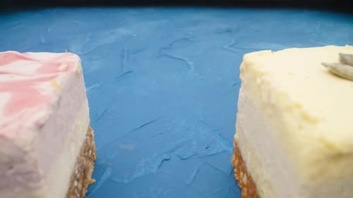 Vegan Cheesecakes with Various Flavors on Display