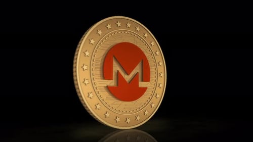 Monero XMR moneda dorada de criptomonedas 3D