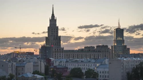 Sonnenuntergang Timelapse in der russischen Hauptstadt