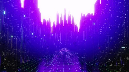Futuristic City Indigo Dawn