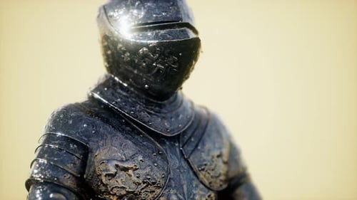 Ornate Medieval Knight Armor with Polished Metal Finish