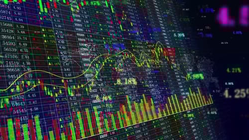 Animated Global Stock Market Data and Financial Business Trends