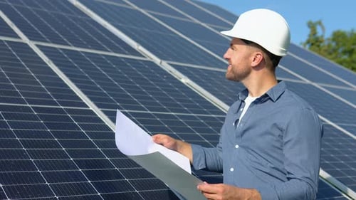 Engineers Checking Solar Panels