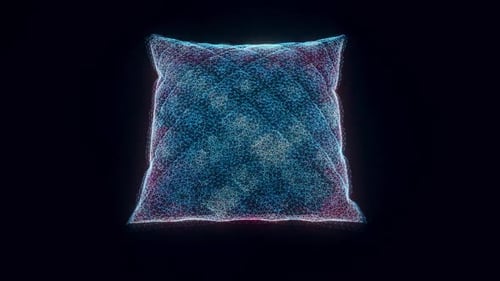 Matelasse Pillow Hologram Rotating Hd